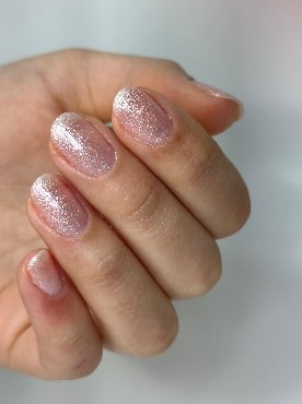 Esmaltação rosé com brilho